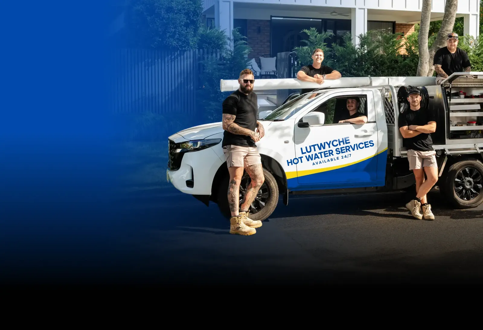 Lutwyche Hot Water Services team with the ute